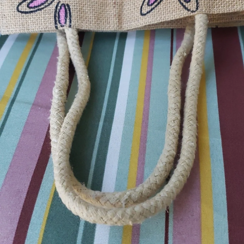 *EUC* Burlap Bunny Tote Bag - Picture 9 of 9